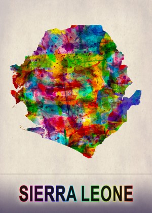 Sierra Leone Map in Watercolor